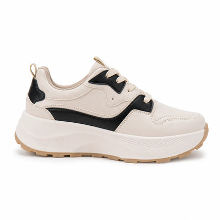 Zapatillas Urbanas Mujer Noehly - Beige Negro