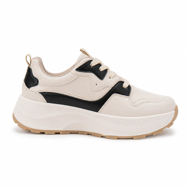 Zapatillas Urbanas Mujer Noehly - Beige Negro