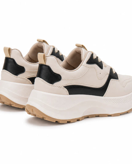 Zapatillas Urbanas Mujer Noehly - Beige Negro
