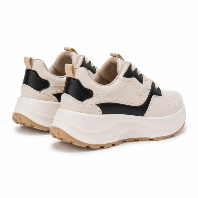 Zapatillas Urbanas Mujer Noehly - Beige Negro