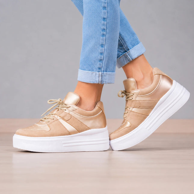 Zapatillas Urbanas Mujer Oporto - Dorado