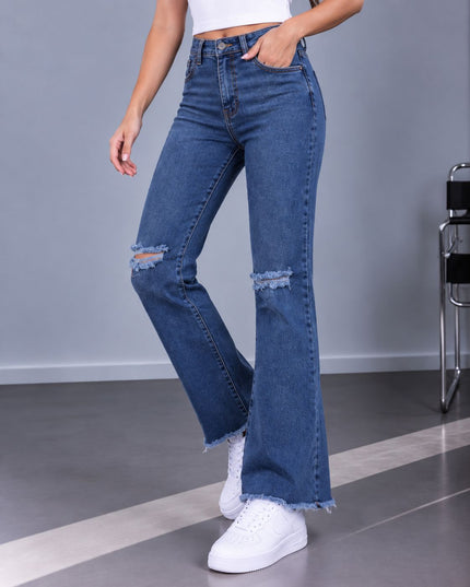 Pantalón Acampanado 4.0 - Azul Rasgado