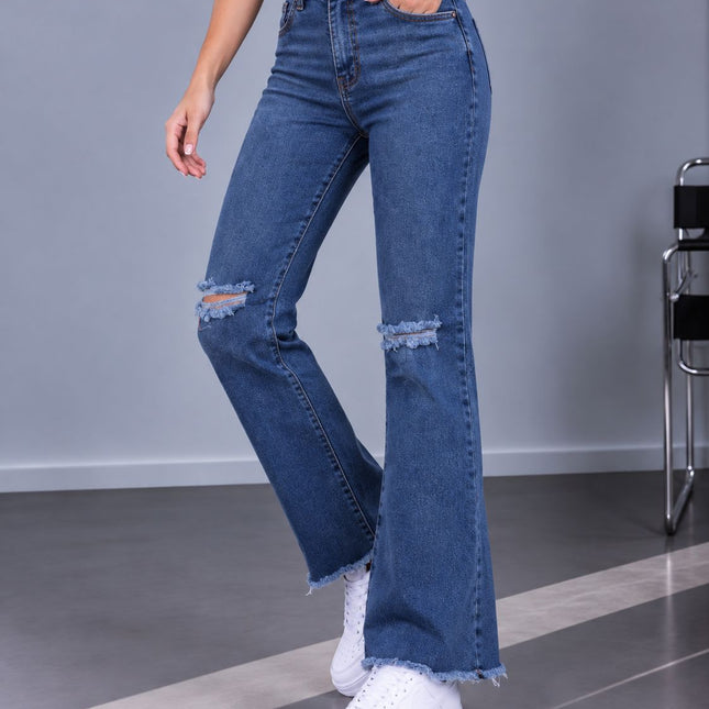 Pantalón Acampanado 4.0 - Azul Rasgado