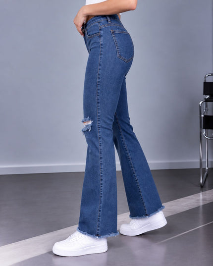 Pantalón Acampanado 4.0 - Azul Rasgado