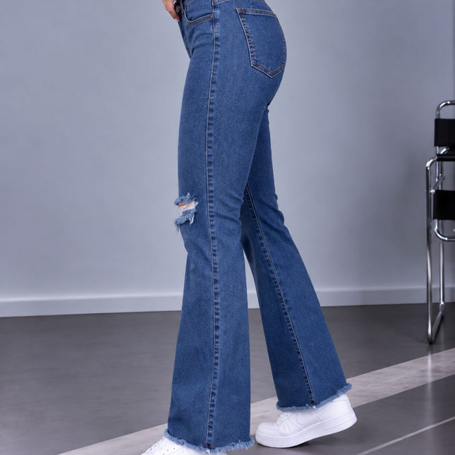 Pantalón Acampanado 4.0 - Azul Rasgado