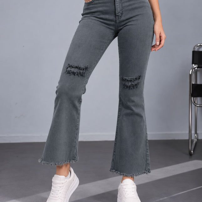 Pantalón Acampanado 4.0 - Gris Rasgado