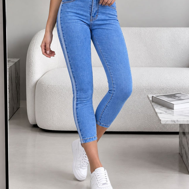 Pantalón Wash Side  - Celeste