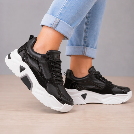 Zapatillas Urbanas Mujer Perth - Negro y Blanco