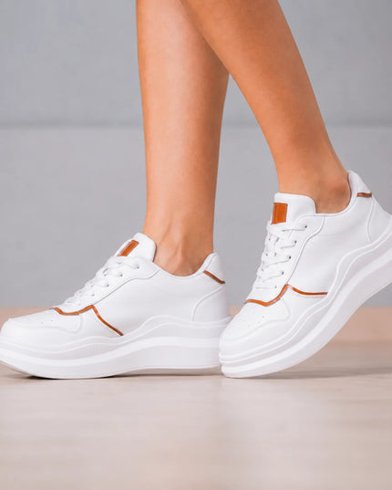Zapatillas Urbanas Mujer San Blas - Blanco con Camel