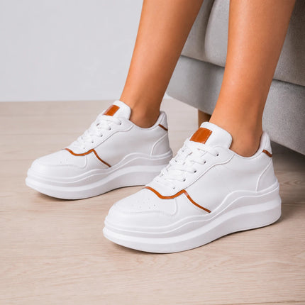 Zapatillas Urbanas Mujer San Blas - Blanco con Camel