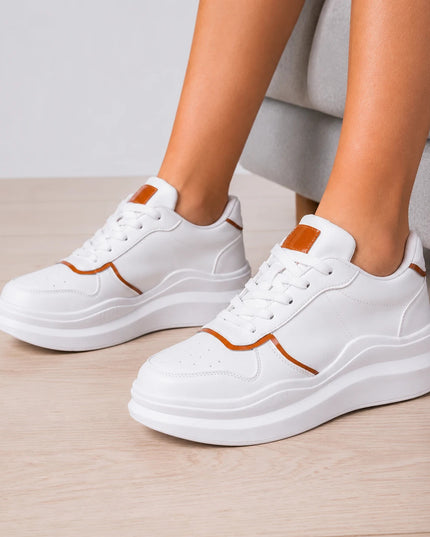 Zapatillas Urbanas Mujer San Blas - Blanco con Camel