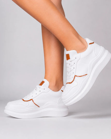 Zapatillas Urbanas Mujer San Blas - Blanco con Camel