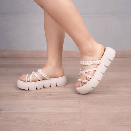 Sandalias Casuales Mujer Abuya - Beige