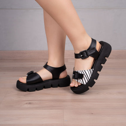 Sandalias Casuales Mujer Acra - Negro
