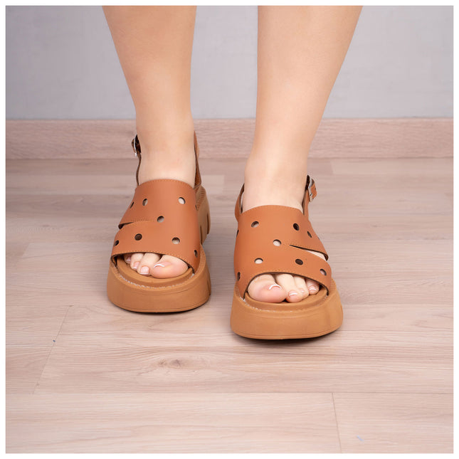 Sandalias Casuales Mujer Cartago - Camel