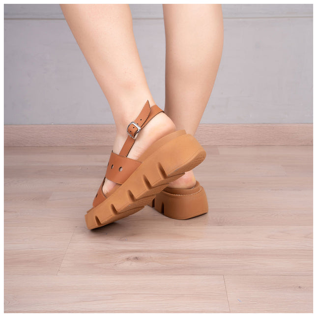 Sandalias Casuales Mujer Cartago - Camel