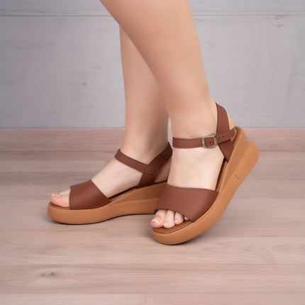Sandalias Casuales Mujer Liberia - Camel