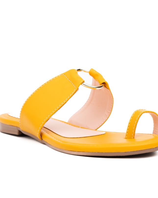 Sandalias Casuales Mujer Aro - Amarillo