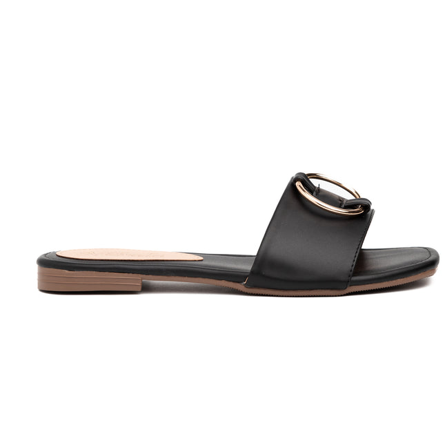 Sandalias Casuales Mujer Circulo - Negro