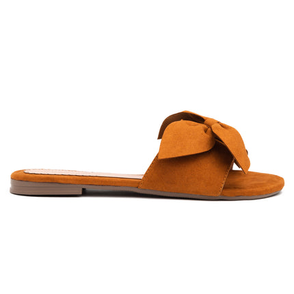 Sandalias Casuales Mujer Flor - Camel
