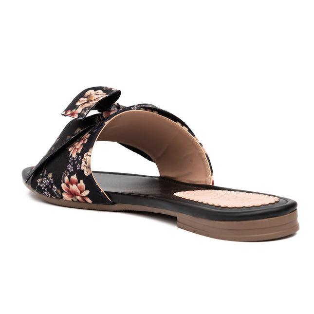 Sandalias Casuales Mujer Flor Floreado - Negro