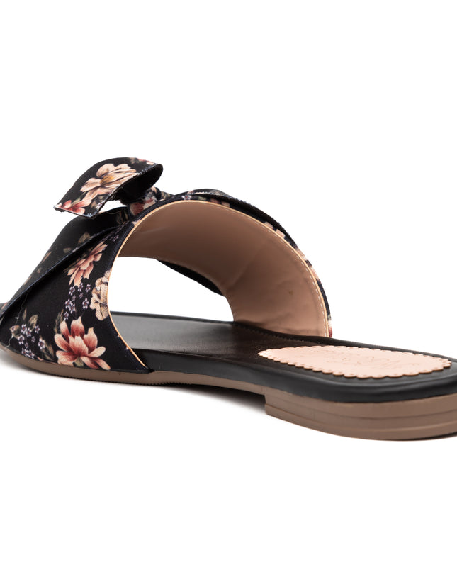 Sandalia Flor Floreado - Negro