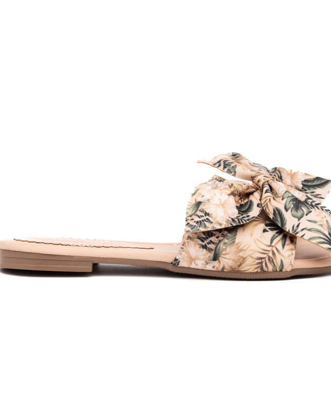 Sandalia Flor Floreado - Beige