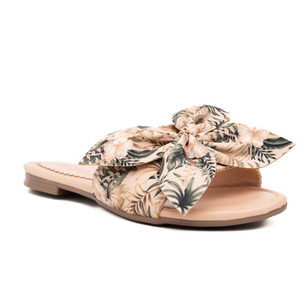 Sandalias Casuales Mujer Flor Floreado - Beige