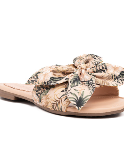 Sandalia Flor Floreado - Beige