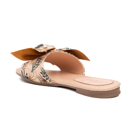 Sandalias Casuales Mujer Flor Floreado - Beige