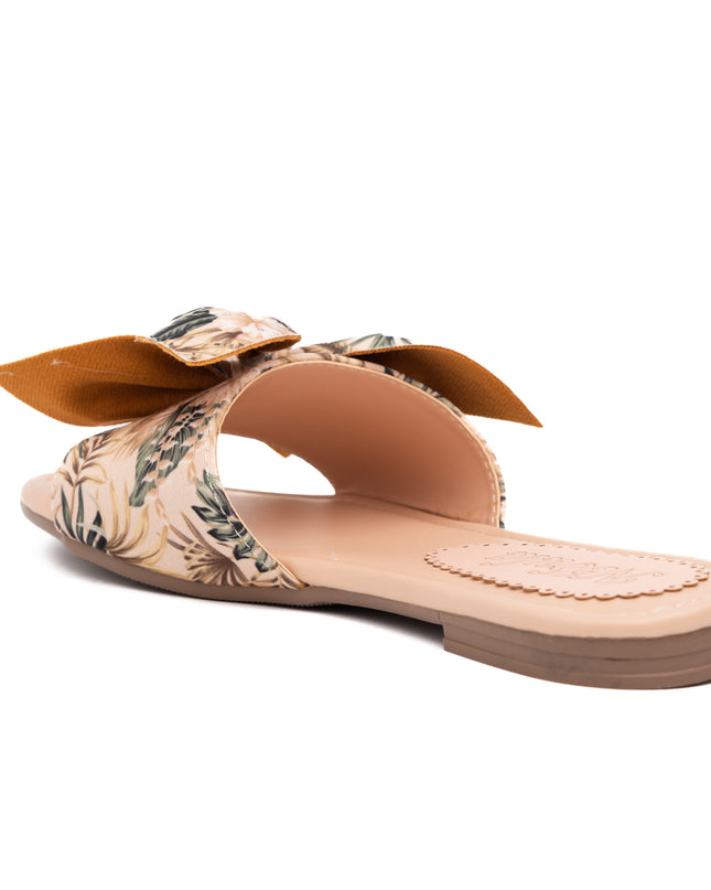 Sandalia Flor Floreado - Beige