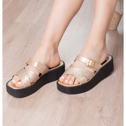 Sandalias Casuales Mujer Kaduna - Dorado