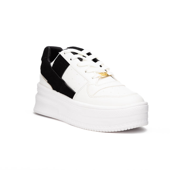 Zapatillas Urbanas Mujer Krabi - Blanco Con Negro