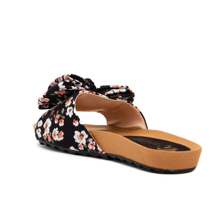 Sandalias Casuales Mujer Michi - Negro Floreado