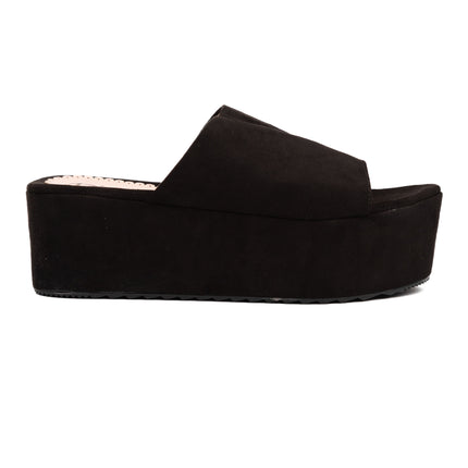 Sandalias Casuales Mujer Prato - Negro Gamuza