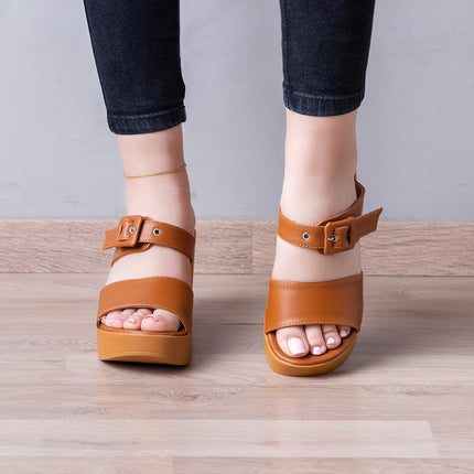 Sandalias Casuales Mujer Reichel - Camel