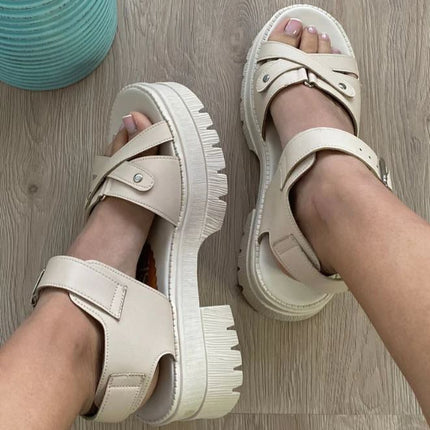 Sandalias Casuales Mujer Sena - Beige