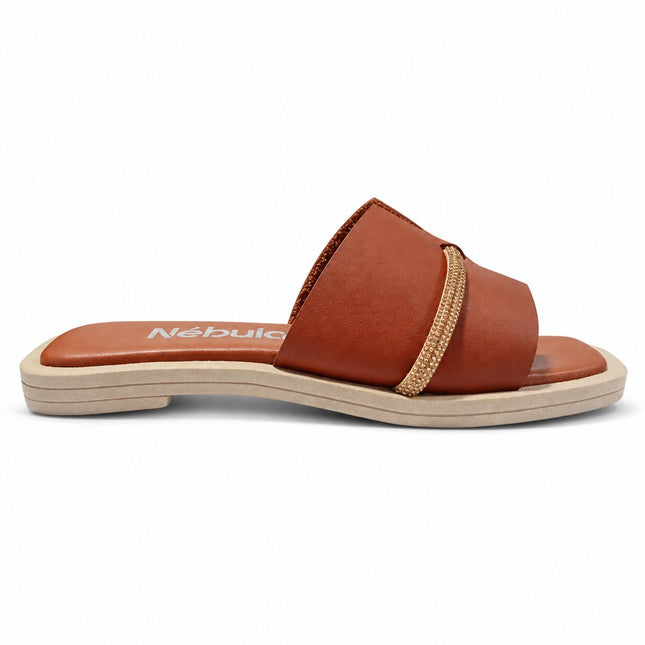 Sandalias Casuales Mujer Runny - Camel