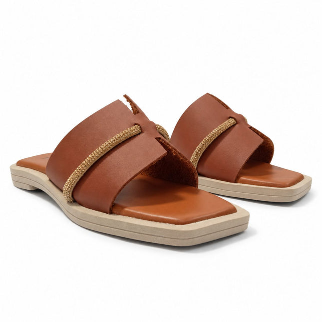 Sandalias Casuales Mujer Runny - Camel