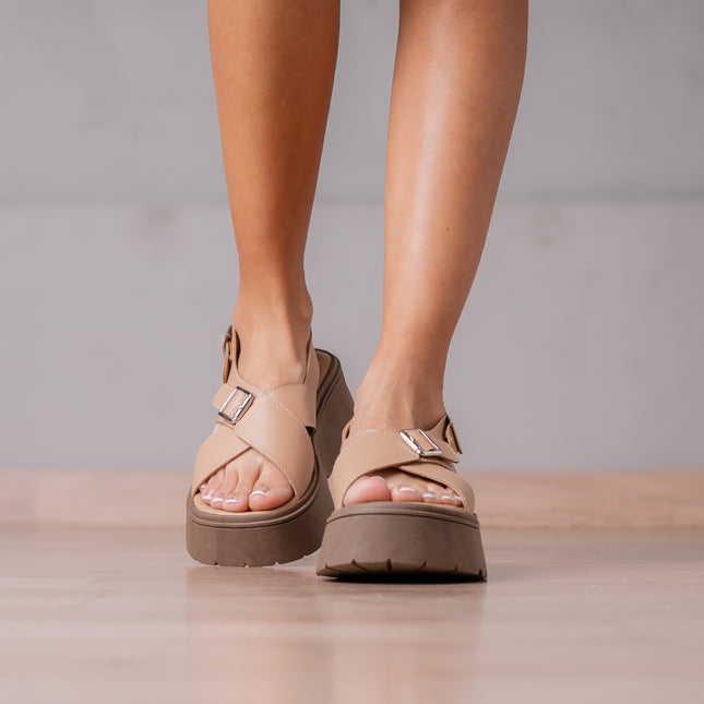Sandalias Casuales Mujer Alesio - Beige