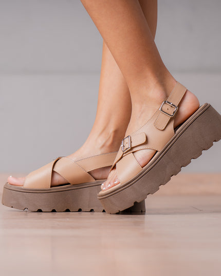 Sandalias Casuales Mujer Alesio - Beige