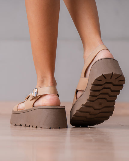 Sandalias Casuales Mujer Alesio - Beige