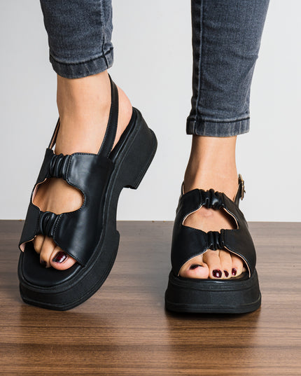 Sandalias Casuales Mujer Brakzon - Negro