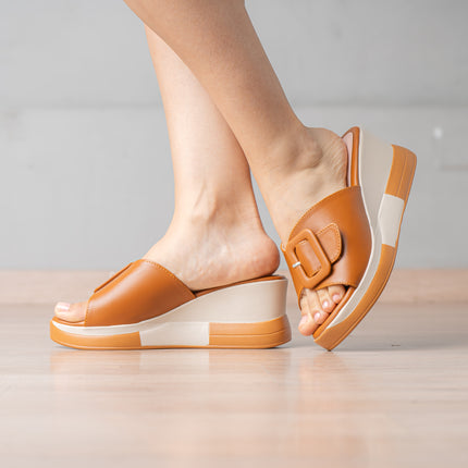 Sandalias Casuales Mujer Celiz - Camel