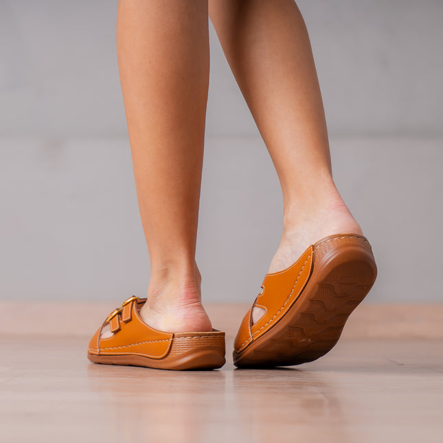 Sandalias Casuales Mujer  Herinodes - Camel