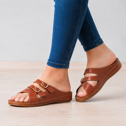 Sandalias Casuales Mujer  Herinodes - Marron