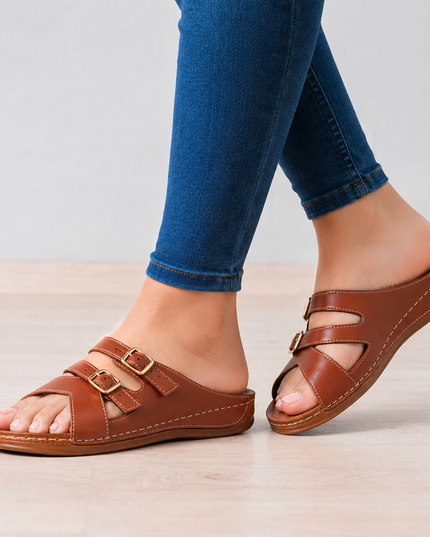 Sandalias Casuales Mujer  Herinodes - Marron