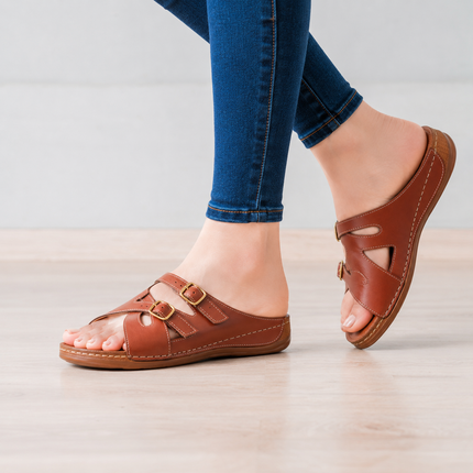 Sandalias Casuales Mujer  Herinodes - Marron