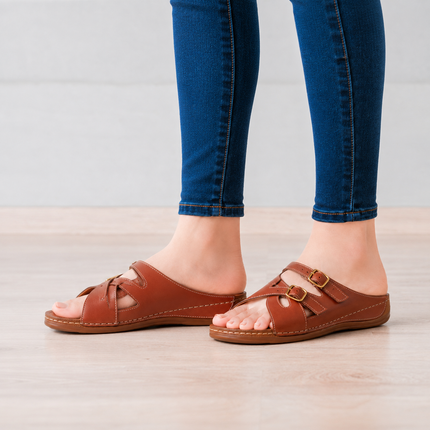 Sandalias Casuales Mujer  Herinodes - Marron