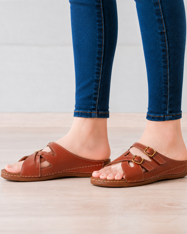 Sandalias Casuales Mujer  Herinodes - Marron